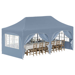 Pop Up Canopy Tent with 6 Removable Sidewalls for Patio-Gray