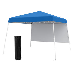 8 X 8 Feet Pop up Canopy Tent with 1 Sidewall and Portable Backpack-Blue