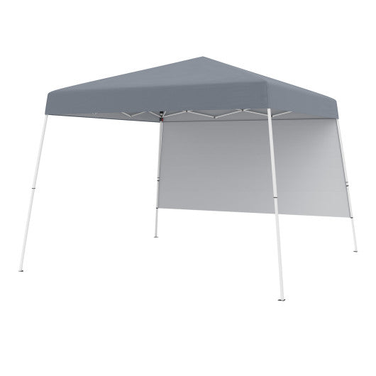 8 X 8 Feet Pop up Canopy Tent with 1 Sidewall and Portable Backpack-Gray