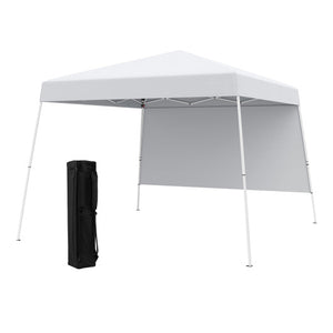 8 X 8 Feet Pop up Canopy Tent with 1 Sidewall and Portable Backpack-White