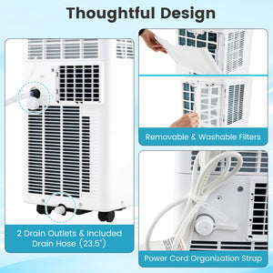 8200/10000 BTU Portable Air Conditioner 3-in-1 Stand up AC Unit with Dehumidifier-8200 BTU