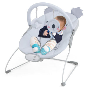 Portable Baby Bouncer Infant Rocker Seat with Detachable Toy Bar-Gray
