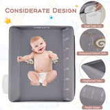 Portable Baby Changing Table with 3-Level Adjustable Height-Gray