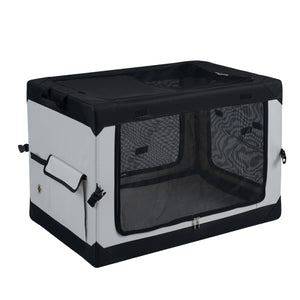 Portable Collapsible Soft Dog Crate for Dogs with 4 Mesh Doors Removable Mat and Storage Pocket-M