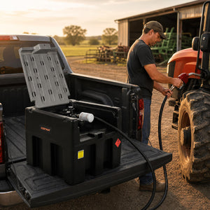 Portable Diesel Tank 53 Gallon with 13.2 GPM Flow Rate for Transportation-Black