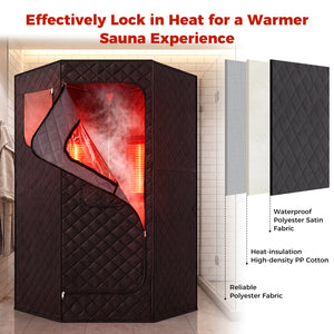 Portable Far Infrared Sauna Box for Home Full Body Sauna Tent-Black