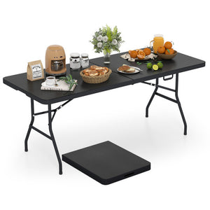 Portable Folding Camping Table with Carrying Handle-Black