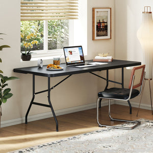 Portable Folding Camping Table with Carrying Handle-Black