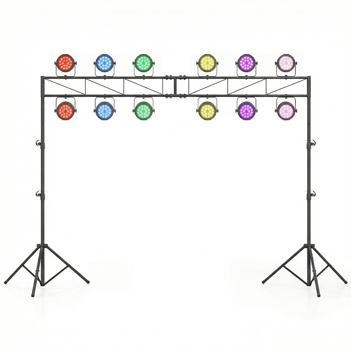 Portable Lighting Truss System Height Adjustable DJ Light Stand with 2 Folding Tripods