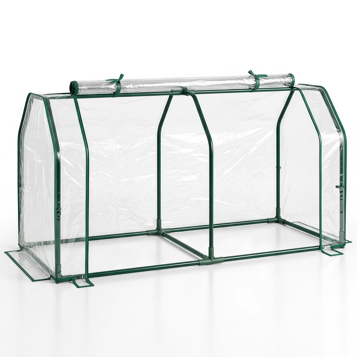 Portable Mini Greenhouse  Small Garden Greenhouse with PE Cover and Zippered Roll-up Door for Vegetables-Transparent