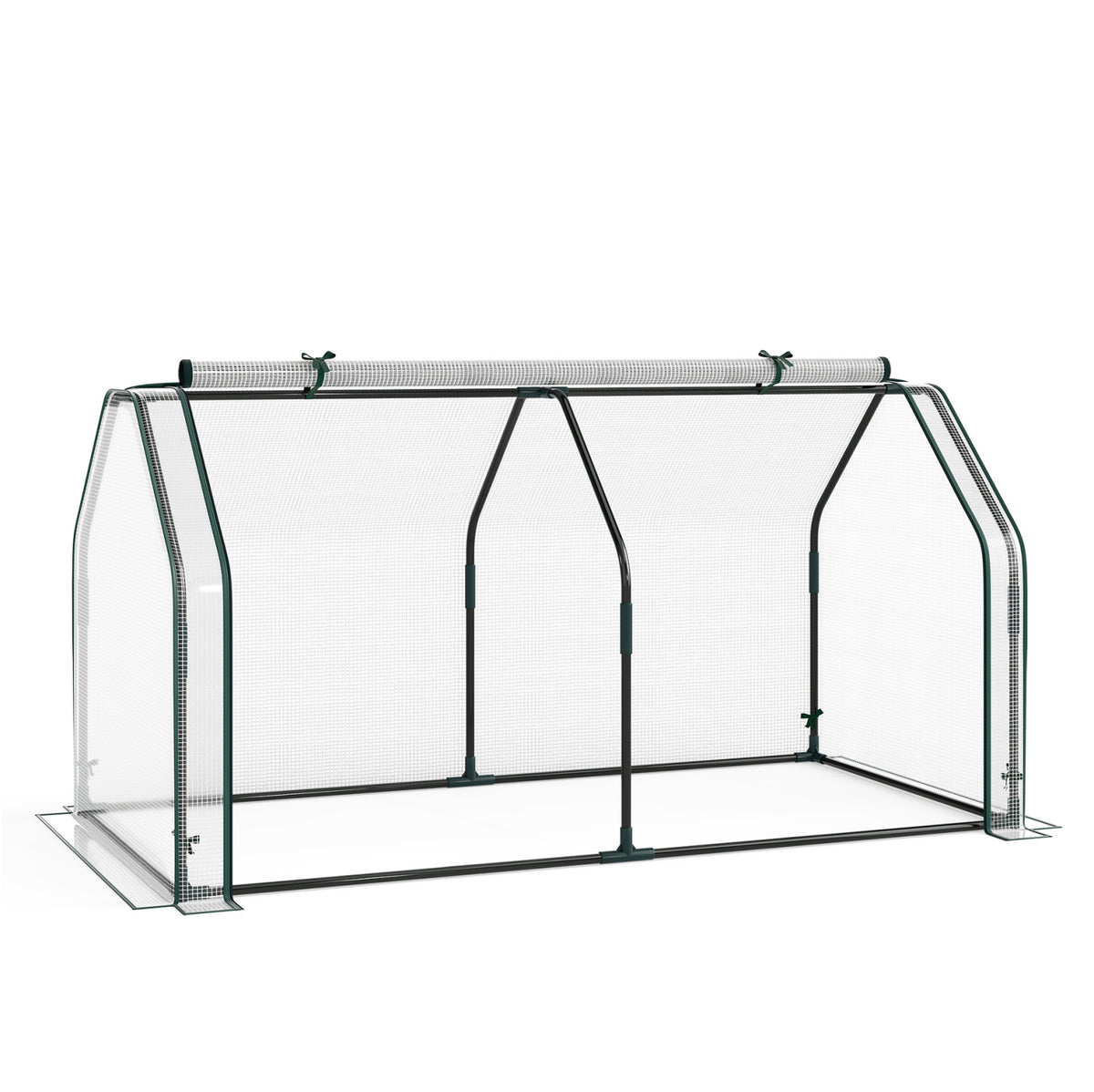Portable Mini Greenhouse  Small Garden Greenhouse with PE Cover and Zippered Roll-up Door for Vegetables-White