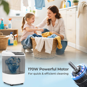 Portable Mini Semi-automatic Washing Machine with Spin Tub and Drain Hose 2.5 kg Capacity-Gray