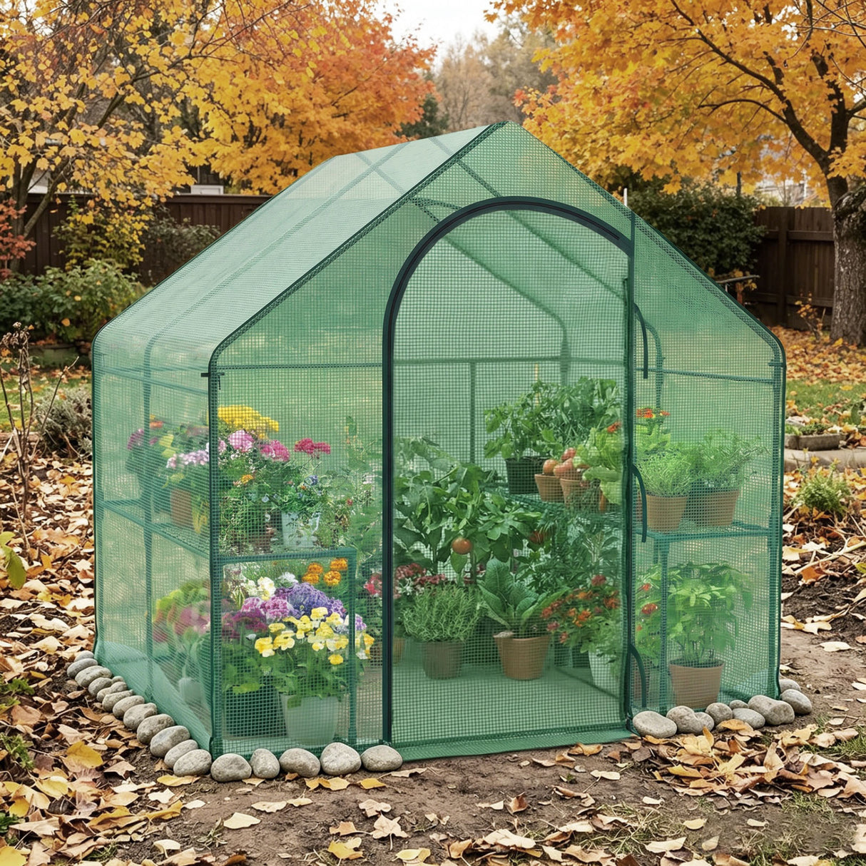 Portable Outdoor Warm House with PE Cover and Roll-up Zippered Door
