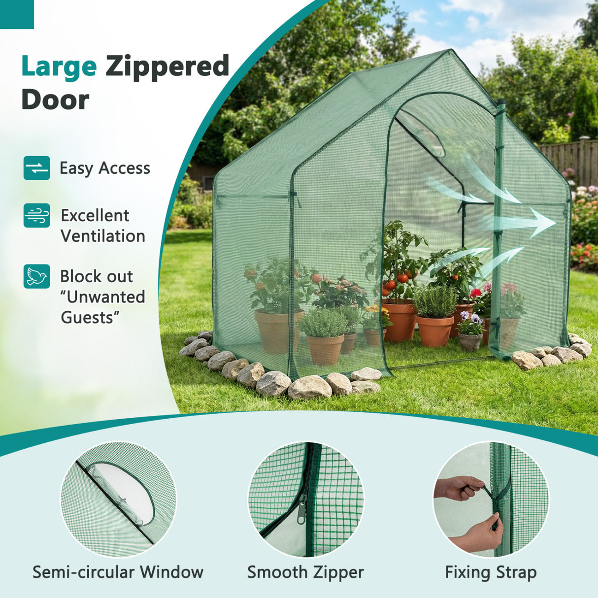 Portable Outdoor Warm House with PE Cover and Roll-up Zippered Door