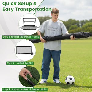Portable POP Up Toddler Soccer Net with Metal Frame-L