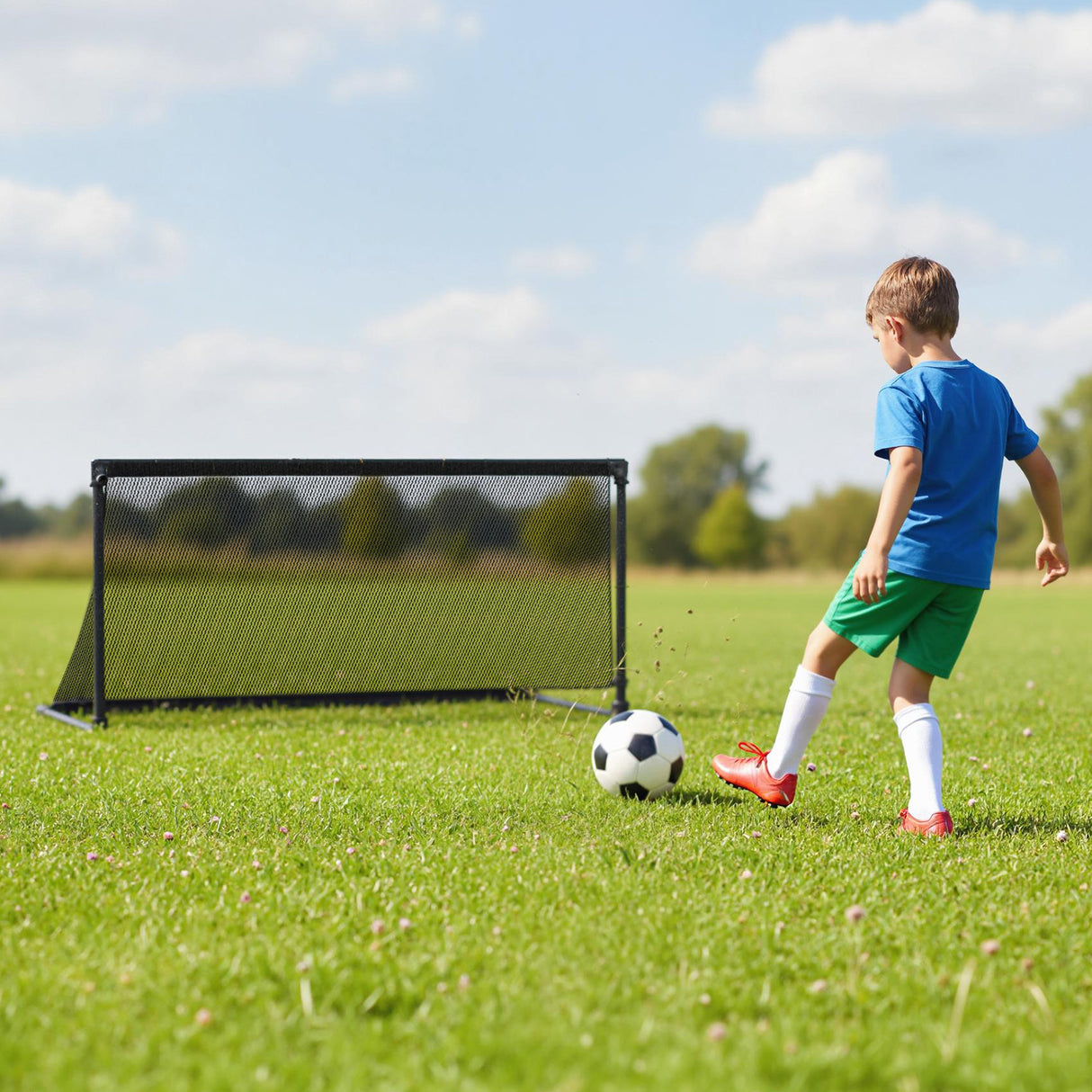 Portable POP Up Toddler Soccer Net with Metal Frame-S