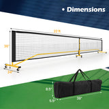 22 FT Portable Pickleball Net with 6 Lockable Wheels and Carry Bag