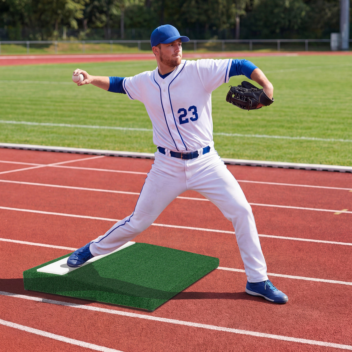 Portable Pitching Mound with Baseball Pitching EVA Carry Handle