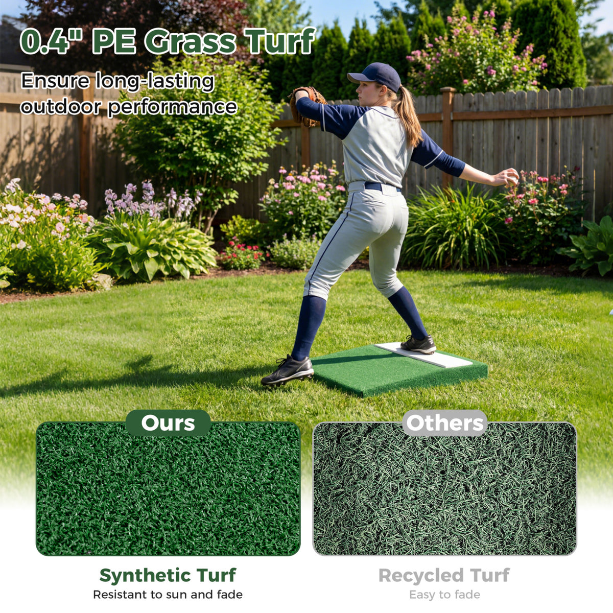 Portable Pitching Mound with Baseball Pitching EVA Carry Handle
