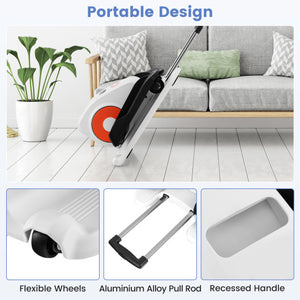 Under Desk Elliptical Machine with Display Monitor for Home Office-White