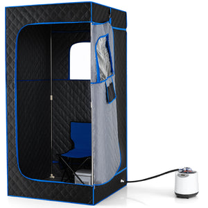Portable Steam Sauna Box with 3L/1200W Fast-Heat Steamer and 15-Level Temperature-Blue