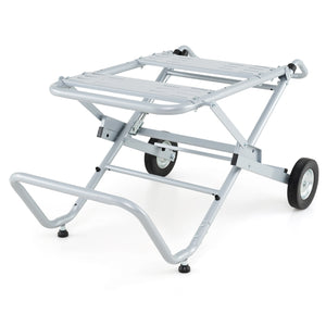 Portable Table Saw Stand Rolling Foldable Heavy Duty Metal Base with 8-Inch Rubber Wheels-Silver