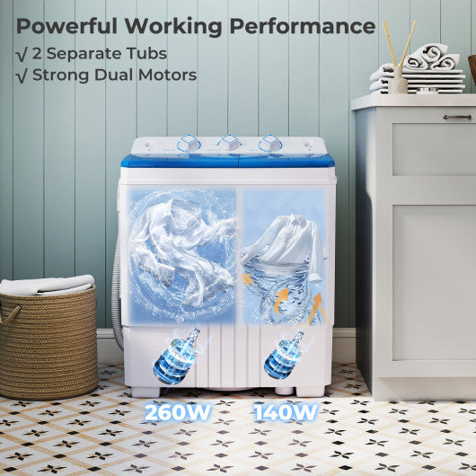 Portable Washing Machine with Built-in Drain Pump-Blue