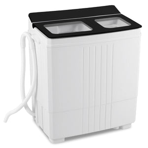 Portable Washing Machine with 12 LBS Washer and 8 LBS Spinner Combo for Apartments-Black