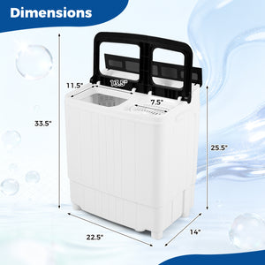 Portable Washing Machine 18 lbs Mini Laundry Machine with 11 LBS Washer-Black