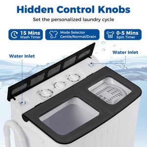 Portable Washing Machine 18 lbs Mini Laundry Machine with 11 LBS Washer-Grey