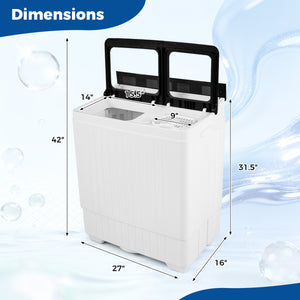 Portable Washing Machine with 18 LBS Washer and 8 LBS Spinner Combo-Black