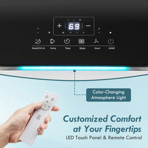 10000 BTU Portable Air Conditioner with Remote Control and LED Digital Display-White