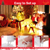 Pre-lit Mama and Baby Poodle Dogs with 60 Warm White LED Lights