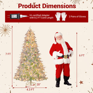 Pre-Lit Artificial Christmas Tree with Snow Flocked Branch Tips-M