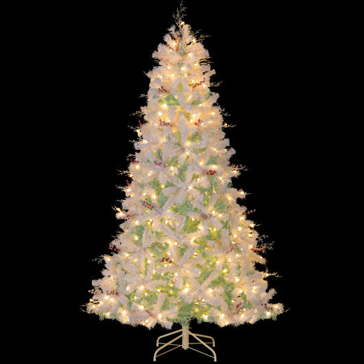 Pre-Lit Artificial Christmas Tree with Snow Flocked Branch Tips-M