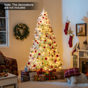 Pre-Lit Artificial Christmas Tree with Snow Flocked Branch Tips-M