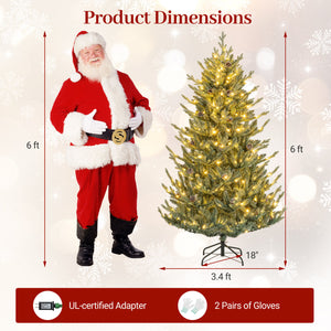 Pre-Lit Artificial Christmas Tree with Multicolored LED Lights-S