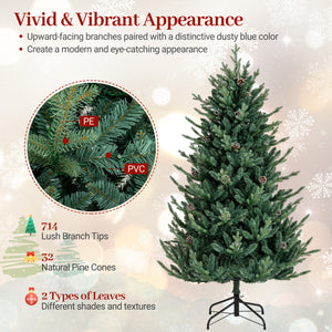 Pre-Lit Artificial Christmas Tree with Multicolored LED Lights-S