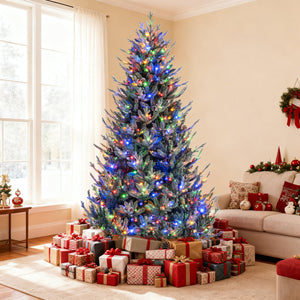 Pre-Lit Artificial Christmas Tree with Multicolored LED Lights-L