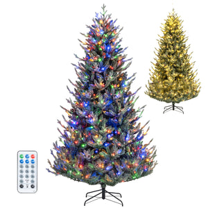 Pre-Lit Artificial Christmas Tree with Multicolored LED Lights-L