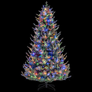 Pre-Lit Artificial Christmas Tree with Multicolored LED Lights-L