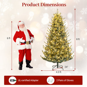 Pre-Lit Artificial Christmas Tree with Multicolored LED Lights-L