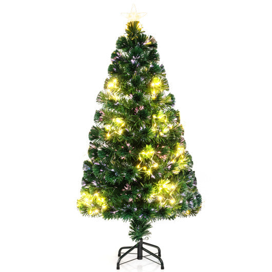 Pre-Lit Artificial Xmas Tree with Top Star and Branch Tips-4 FT