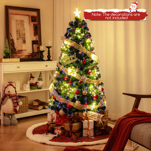 Pre-Lit Artificial Xmas Tree with Top Star and Branch Tips-5 FT