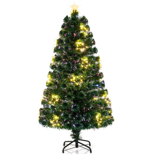 Pre-Lit Artificial Xmas Tree with Top Star and Branch Tips-5 FT