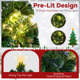 Pre-Lit Artificial Xmas Tree with Top Star and Branch Tips-5 FT