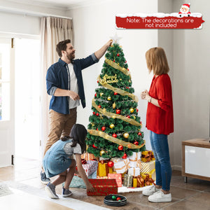 Pre-Lit Artificial Xmas Tree with Top Star and Branch Tips-6 FT