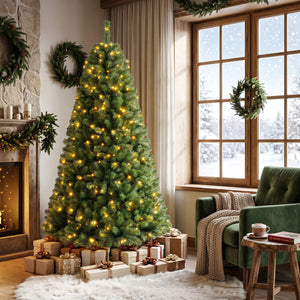 Pre-Lit Green Artificial Christmas Tree with Full Branch Tips-6 Feet