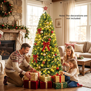 Pre-Lit Green Artificial Christmas Tree with Full Branch Tips-6 Feet
