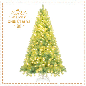Pre-Lit Tinsel Christmas Tree Artificial Xmas Tree Home Office Party Seasonal Holiday Decoration-M